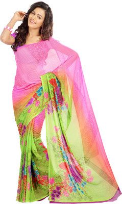 

Party Wear Dresses Printed Fashion Art Silk Saree(Multicolor), Multicolor376