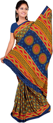 

Vardan Prints Printed Bollywood Crepe Saree(Blue, Brown)
