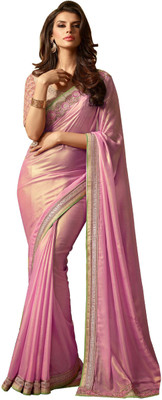 

Nandika Fashion Embroidered Fashion Georgette Saree(Pink)
