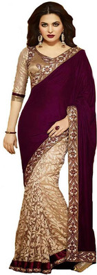 

Aksh Fashion Self Design Fashion Velvet Saree(Brown)