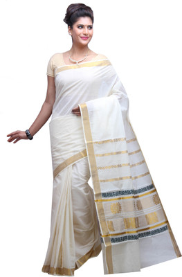 

Darps Printed Venkatagiri Handloom Cotton Saree(Beige, Yellow, Gold), Cream