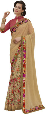 

Desi Butik Embroidered Fashion Georgette, Net Saree(Multicolor)