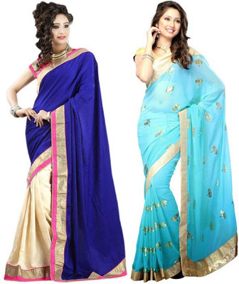 

Stylezone Self Design Fashion Chiffon Saree(Pack of 2, Multicolor)