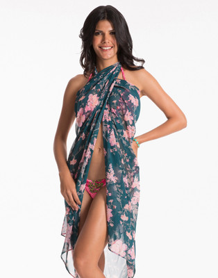 

PrettySecrets Floral Print Women's Sarong, Teal