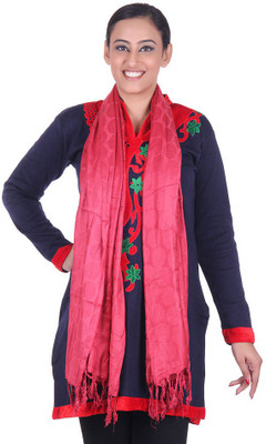 

Belmarsh Self Design Cotton Blend Women's Stole, Red