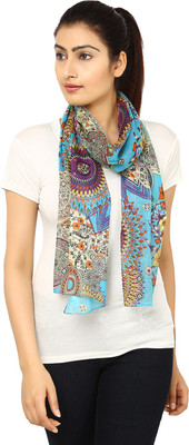 

Anekaant Printed Cotton Women's Scarf, Blue