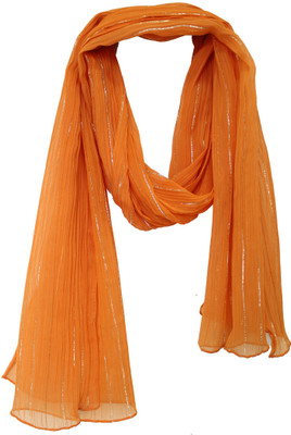 

Anekaant Striped Chiffon Women's, Orange