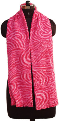 

VR Designers Self Design Polyester Women's Scarf, Pink