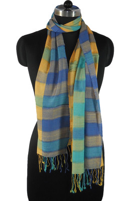 

Nehanchal Striped Viscose Women's Stole, Multi green