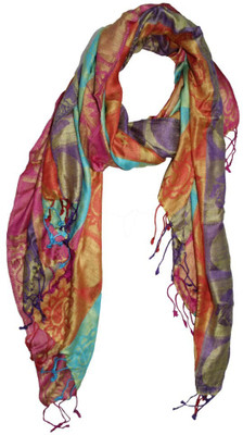 

AS42 Striped Rayon Women's Stole, Blue;orange;pink;purple