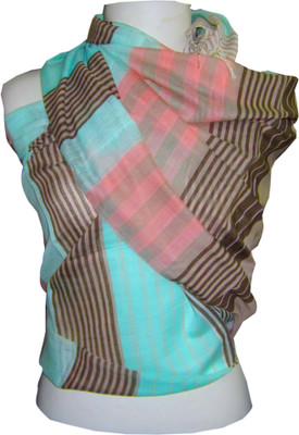 

Dushaalaa Striped Silk, Coton Women's Scarf, Multicolor