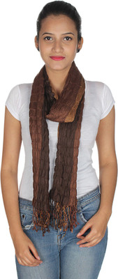 

Anekaant Striped Viscose Lycra Women's Scarf, Brown