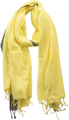 

Dushaalaa Solid Coton Women's Scarf, Yellow/black