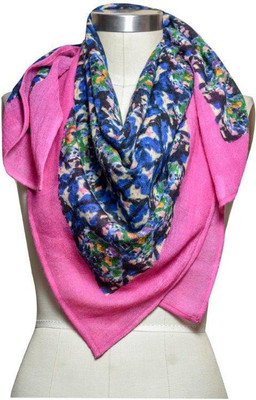 

Studio B40 Printed 100 % wool Women's Stole, Pink blue