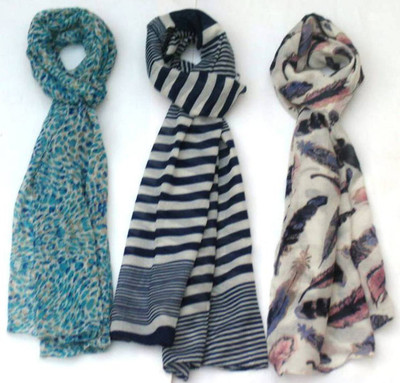 

Letz Dezine Printed Poly cotton viscose Women's Scarf, Multicolor