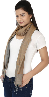

Tomorrow's Antiques Self Design Silk Women's Scarf, Brown;grey