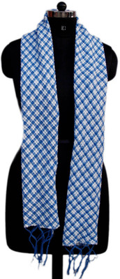 

VR Designers Checkered Wool Women's Scarf, Blue;white