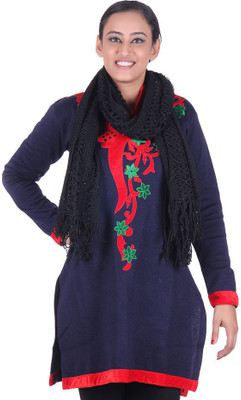 

Belmarsh Self Design Cotton Blend Women's Stole, Black