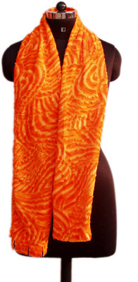 

VR Designers Self Design Polyester Women's Scarf, Orange