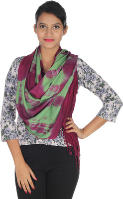 

Quetzal Printed Cotton Women's Stole, Green;maroon