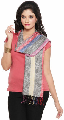 66% OFF on Little India Silk Self Design Women's Shawl(Multicolor)
