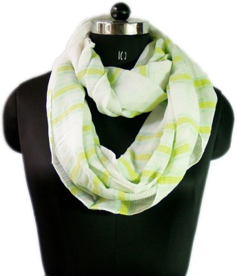 

VR Designers Striped Viscous Women's Scarf, Cream;green