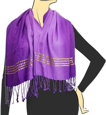 

VR Designers Embellished Viscose Women's Stole, Purple ombre