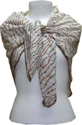

Dushaalaa Embroidered, Printed Silk Cotton Women's Scarf, Multi color