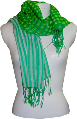 

Dushaalaa Checkered Silk, Coton Women's Scarf, Multicolor