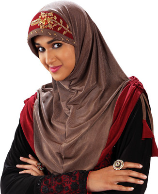 

ArabDressage Embellished Stretchable Polyester Girls Scarf, Gold