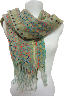 Dushaalaa Geometric Print Pure Wool Women