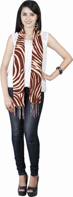 

Kanheyas Geometric Print Lycra Women's Stole, Brown