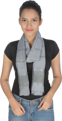 

Anekaant Solid Cotton Silk Women's Scarf, Grey