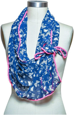 

Studio B40 Printed Georgette Women's Stole, Blue