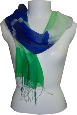 40% OFF on Dushaalaa Striped Silk, Coton Women's Scarf