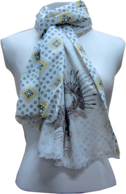 

Dushaalaa Embroidered, Printed Cotton Women's Scarf, Multi color
