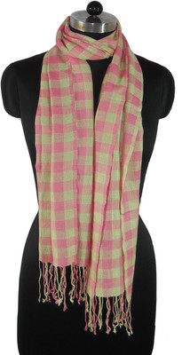 

Nehanchal Checkered Viscose Women's Stole, Pink
