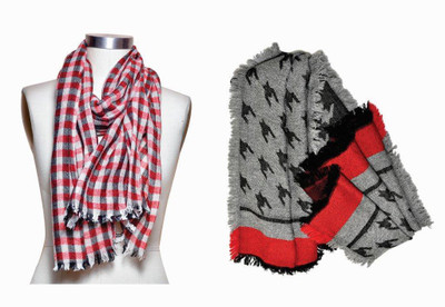 

Studio B40 Checkered, Graphic Print WOOLEN Women's Stole, Red n black