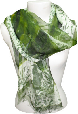 

Dushaalaa Printed silk, coton Women's Scarf, Khaki