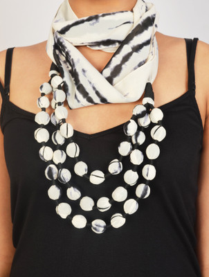 

IsaDora Solid 100% Polyester Women's Scarf, Black -white