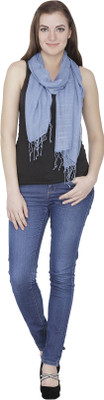 

Famous by Payal Kapoor Solid Cotton Women's Scarf, Blue