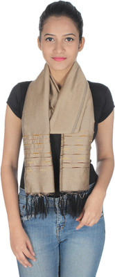 

Anekaant Solid Cotton Silk Women's Scarf, Brown