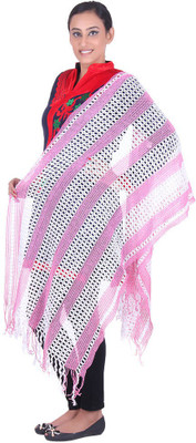 

Belmarsh Striped Cotton Blend Women's Stole, White pink