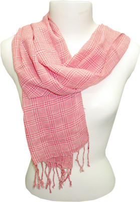 

Dushaalaa Checkered coton Women's Scarf, Red
