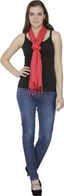 

Famous by Payal Kapoor Solid Cotton Women's Scarf, Red