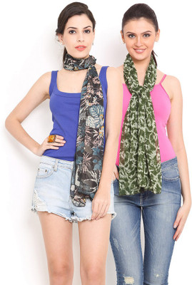 

Trend Arrest Printed Polyester Women's Scarf, Blue and green