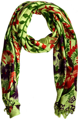 

Aarti Collections Floral Print Viscose Women's Stole, Light green