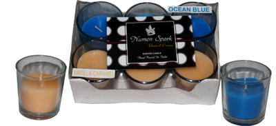 

Numen Spark Vanilla Caramel - Ocean Blue Dual Scent Votive Candle (pack of 6)(850 g)