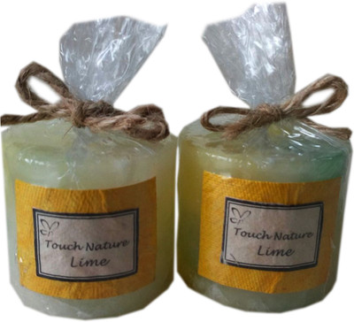 

Touch Nature Twin 1 inch Lime round candle(100 g)