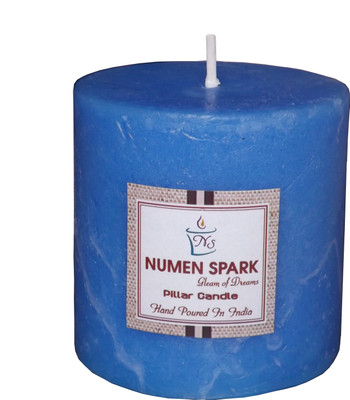 

Numen Spark Ocean Blue Scented Pillar (3" X 3")Candle With Rustic Finish(300 g)